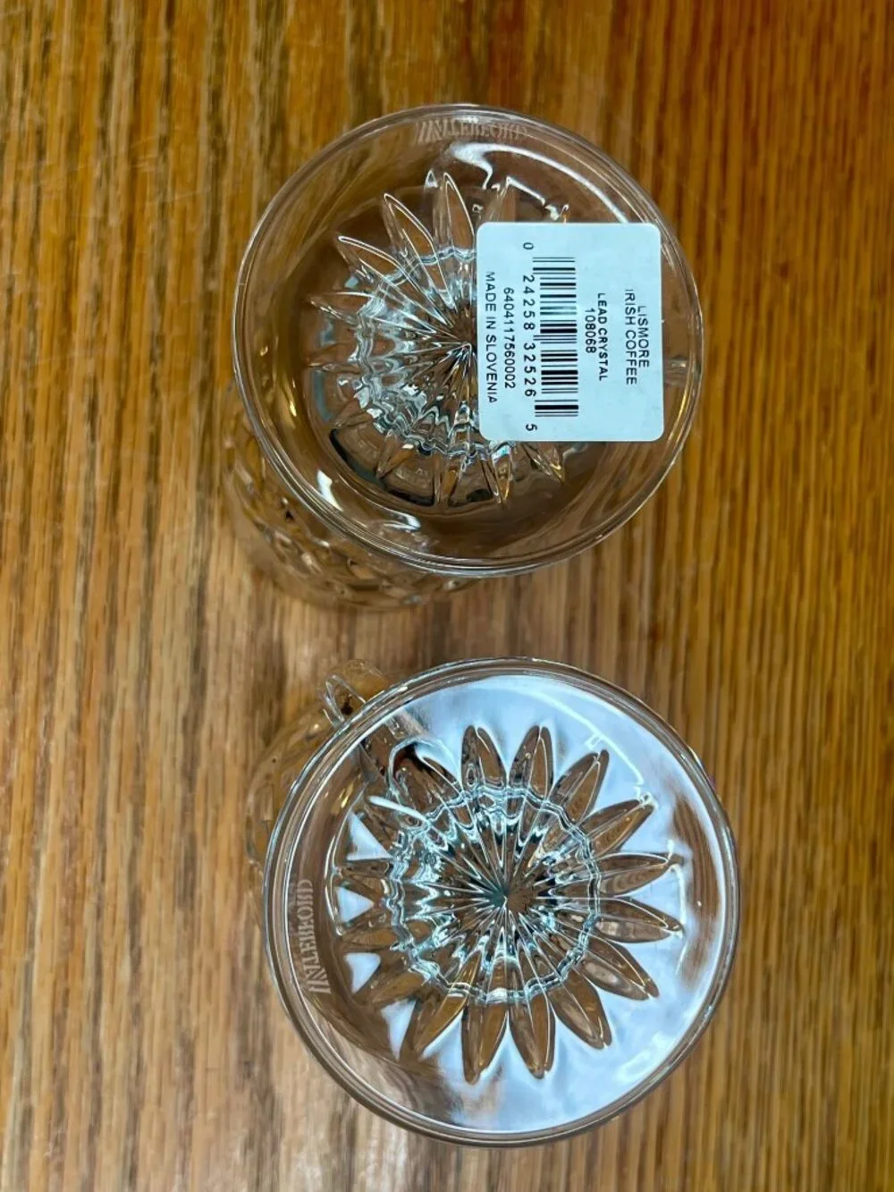 Set of 2 New With Tags Waterford Crystal Lismore Irish Coffee Footed Mug Glasses